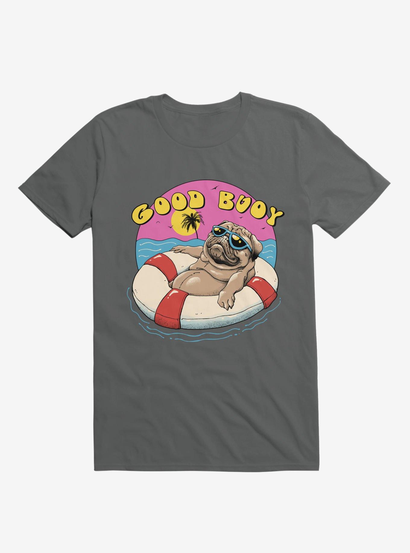 Ocean Pug Good Buoy! Charcoal Grey T-Shirt, CHARCOAL, hi-res