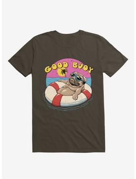 Ocean Pug Good Buoy! Brown T-Shirt, , hi-res