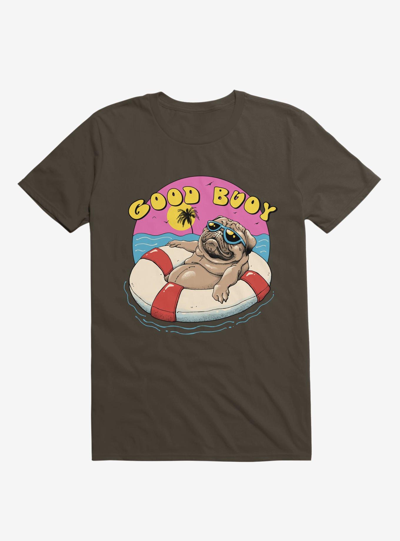 Ocean Pug Good Buoy! Brown T-Shirt, , hi-res