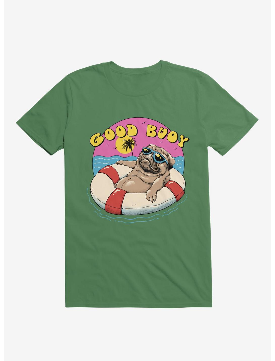 Ocean Pug Good Buoy! Kelly Green T-Shirt, KELLY GREEN, hi-res