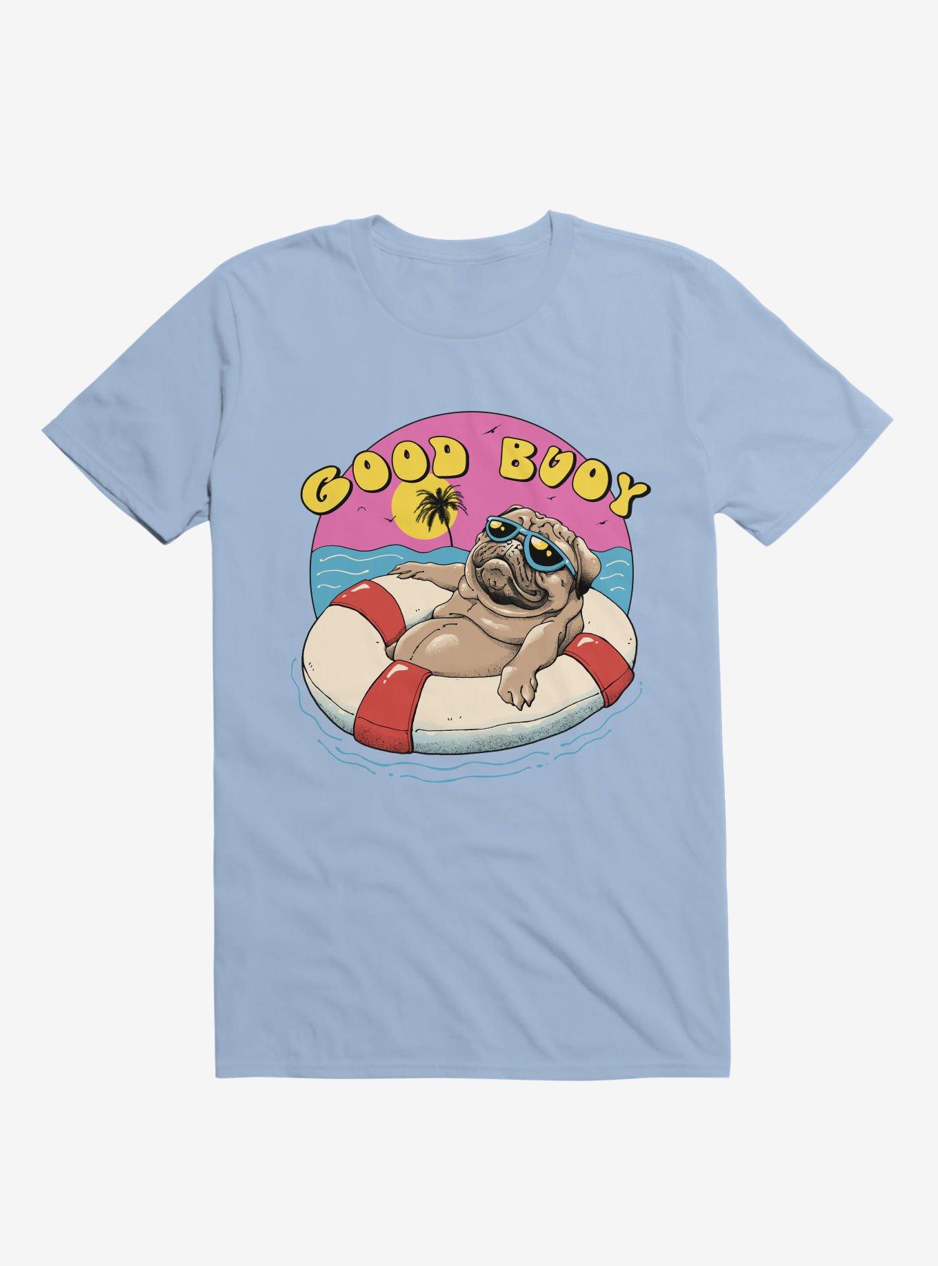 Ocean Pug Good Buoy! Light Blue T-Shirt, , hi-res