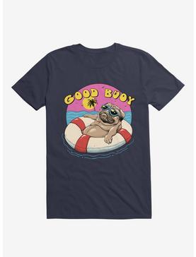 Ocean Pug Good Buoy! Navy Blue T-Shirt, , hi-res