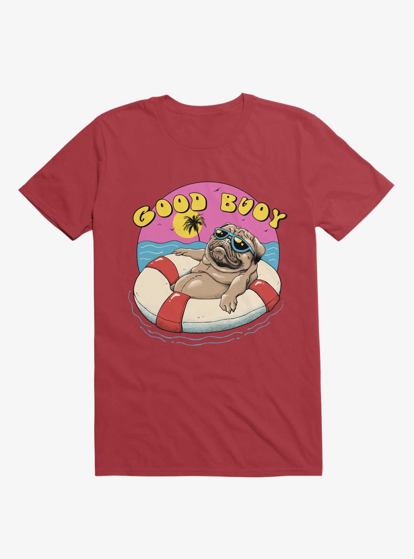 Ocean Pug Good Buoy! Red T-Shirt, , hi-res