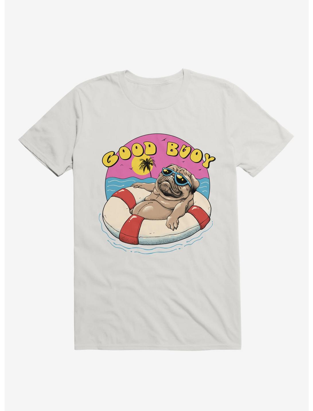 Ocean Pug Good Buoy! White T-Shirt, WHITE, hi-res