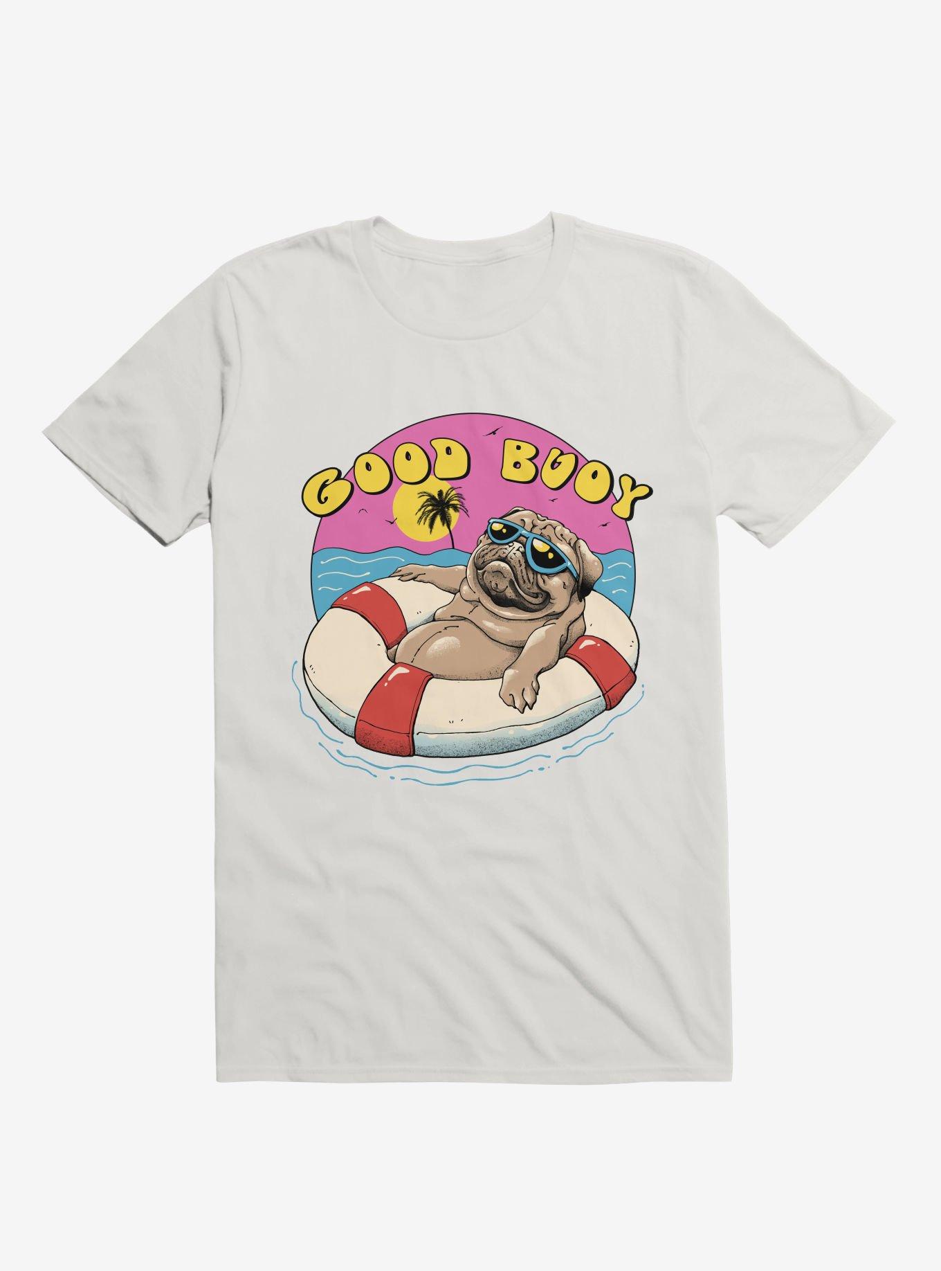 Ocean Pug Good Buoy! White T-Shirt, , hi-res