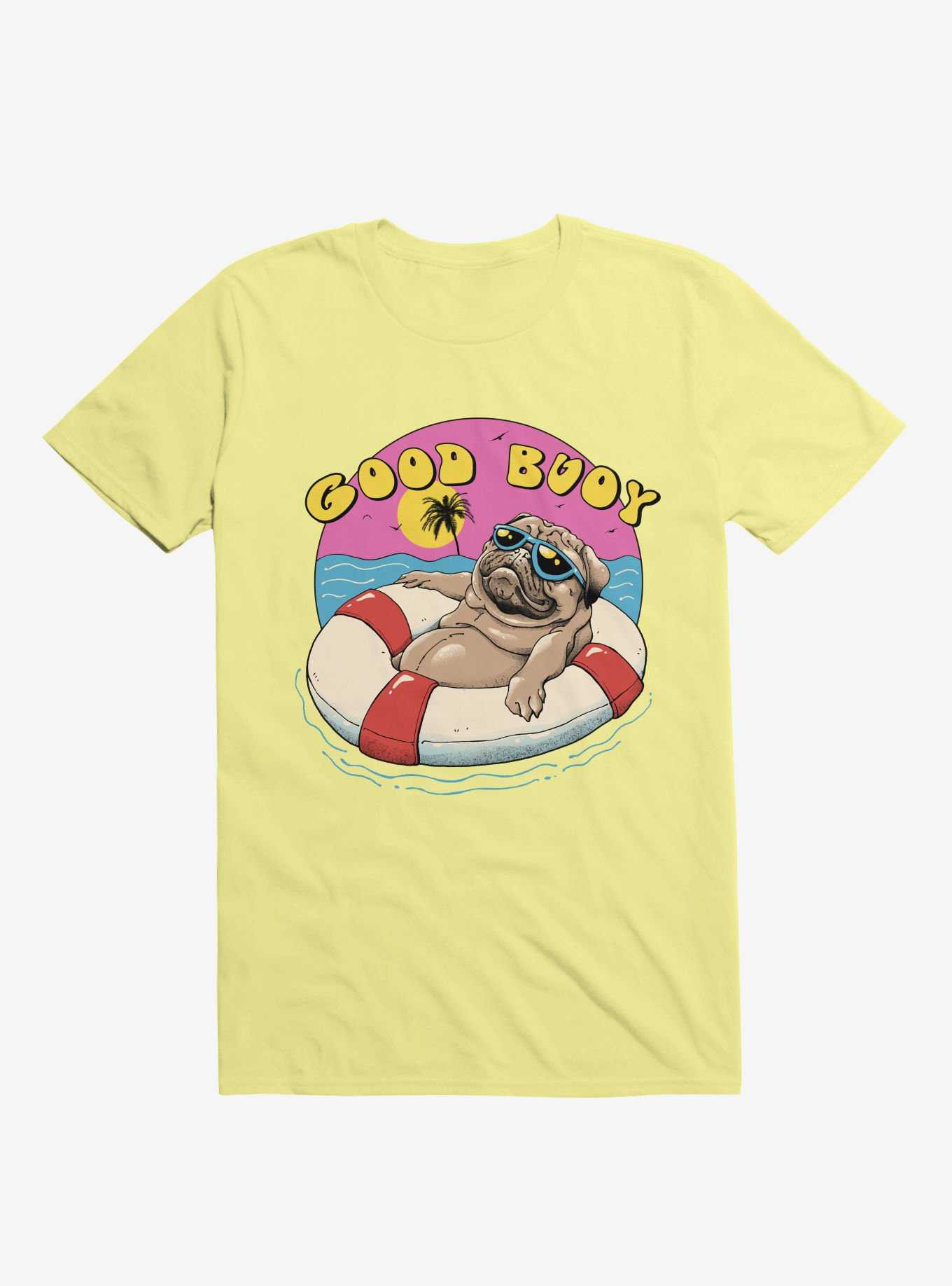 Ocean Pug Good Buoy! Corn Silk Yellow T-Shirt, , hi-res