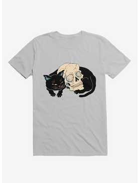 Cat Neko Skull Ice Grey T-Shirt, , hi-res