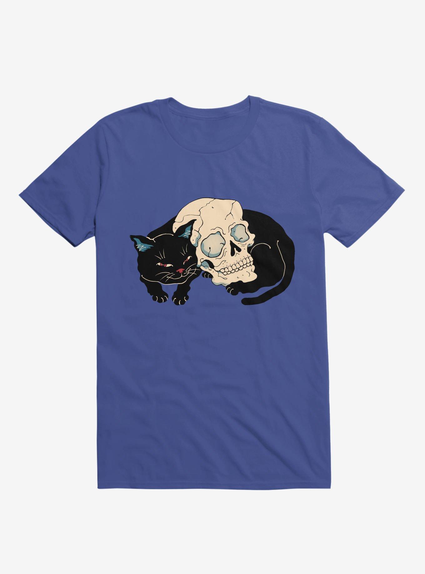 Cat Neko Skull Royal Blue T-Shirt