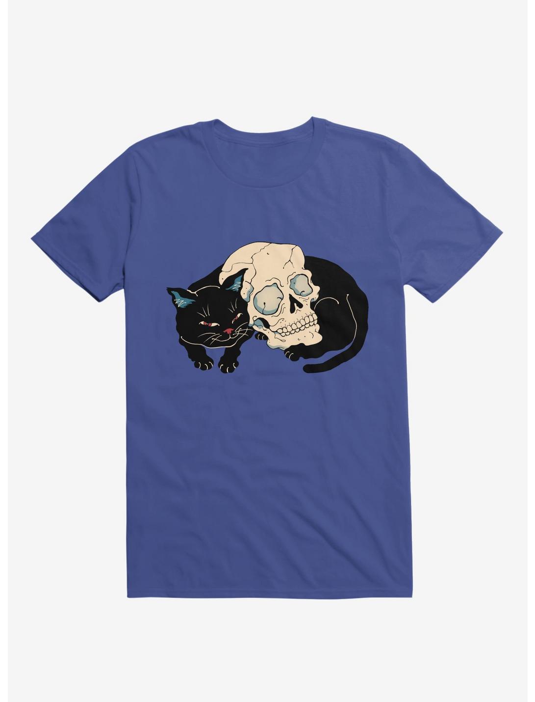 Cat Neko Skull Royal Blue T-Shirt, ROYAL, hi-res