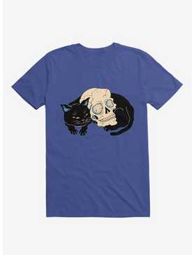 Cat Neko Skull Royal Blue T-Shirt, , hi-res