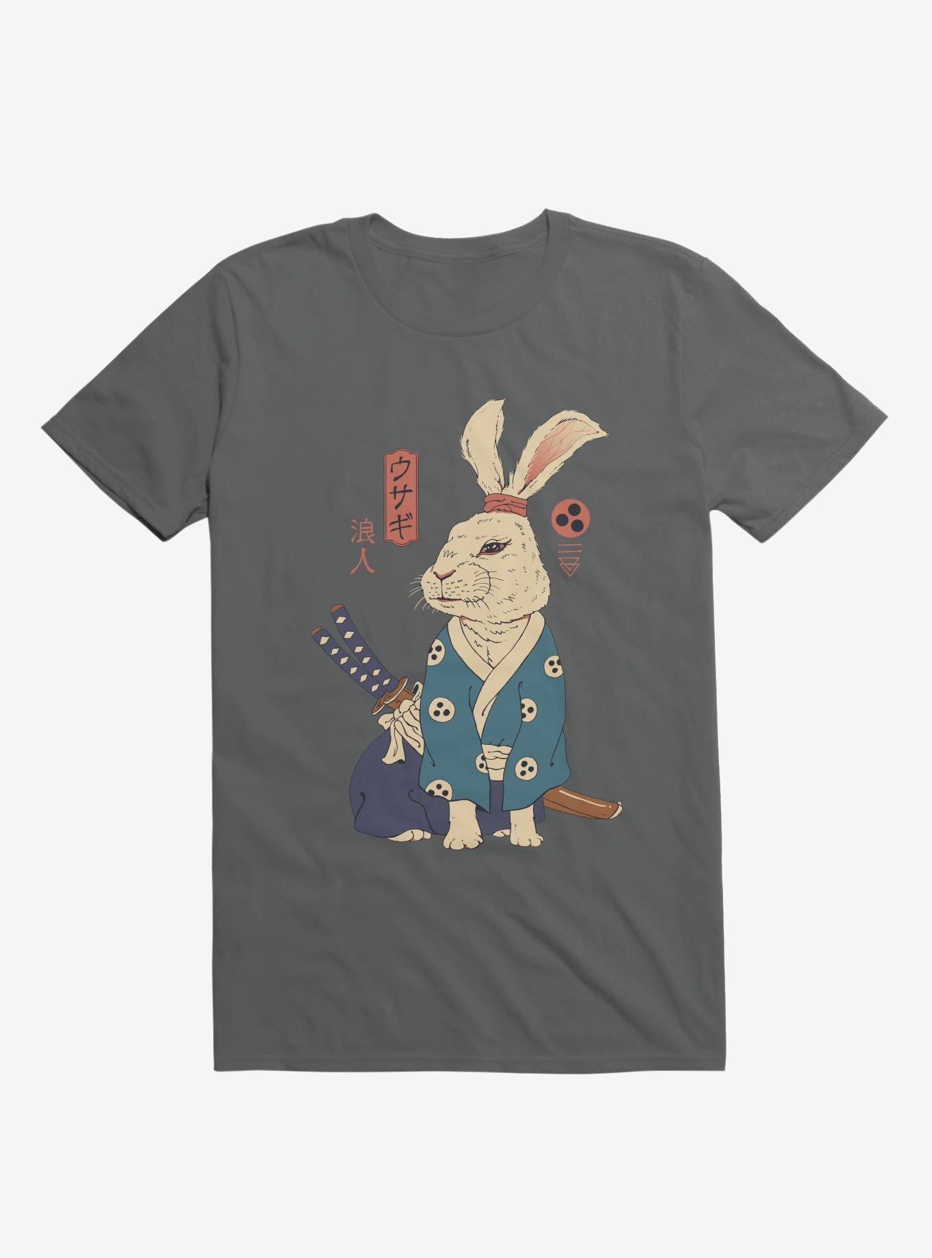 Rabbit Ronin Usagi Charcoal Grey T-Shirt, CHARCOAL, hi-res