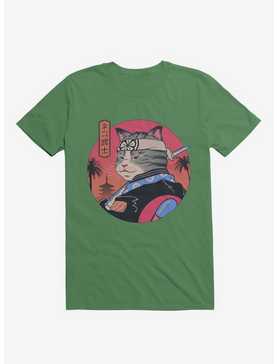 Samurai Cat Kelly Green T-Shirt, , hi-res