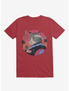 Samurai Cat Red T-Shirt, , hi-res
