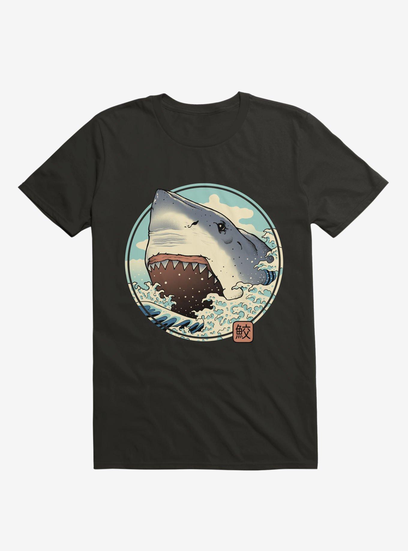 Shark Attack! Black T-Shirt, BLACK, hi-res