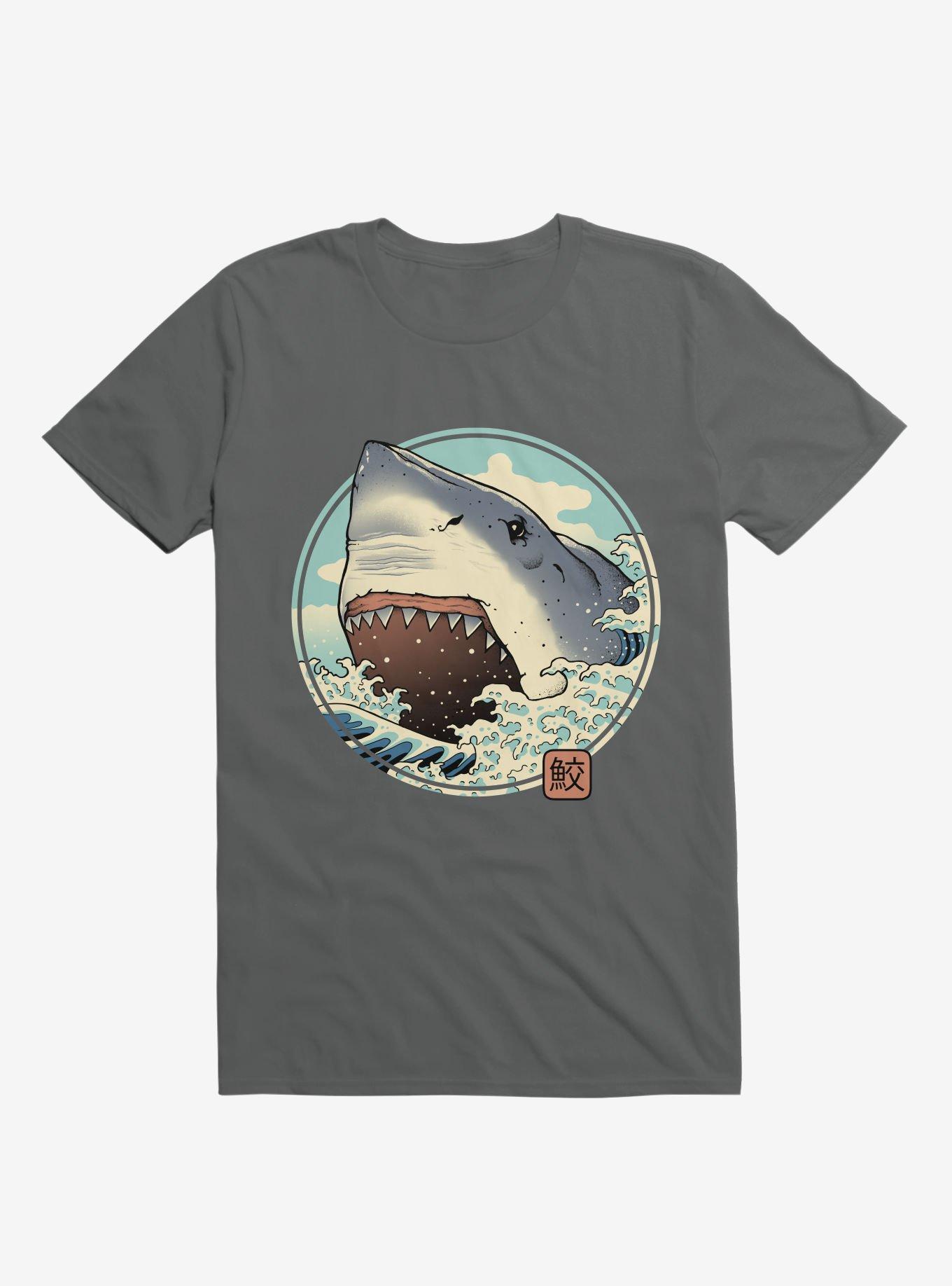Shark Attack! Charcoal Grey T-Shirt, CHARCOAL, hi-res