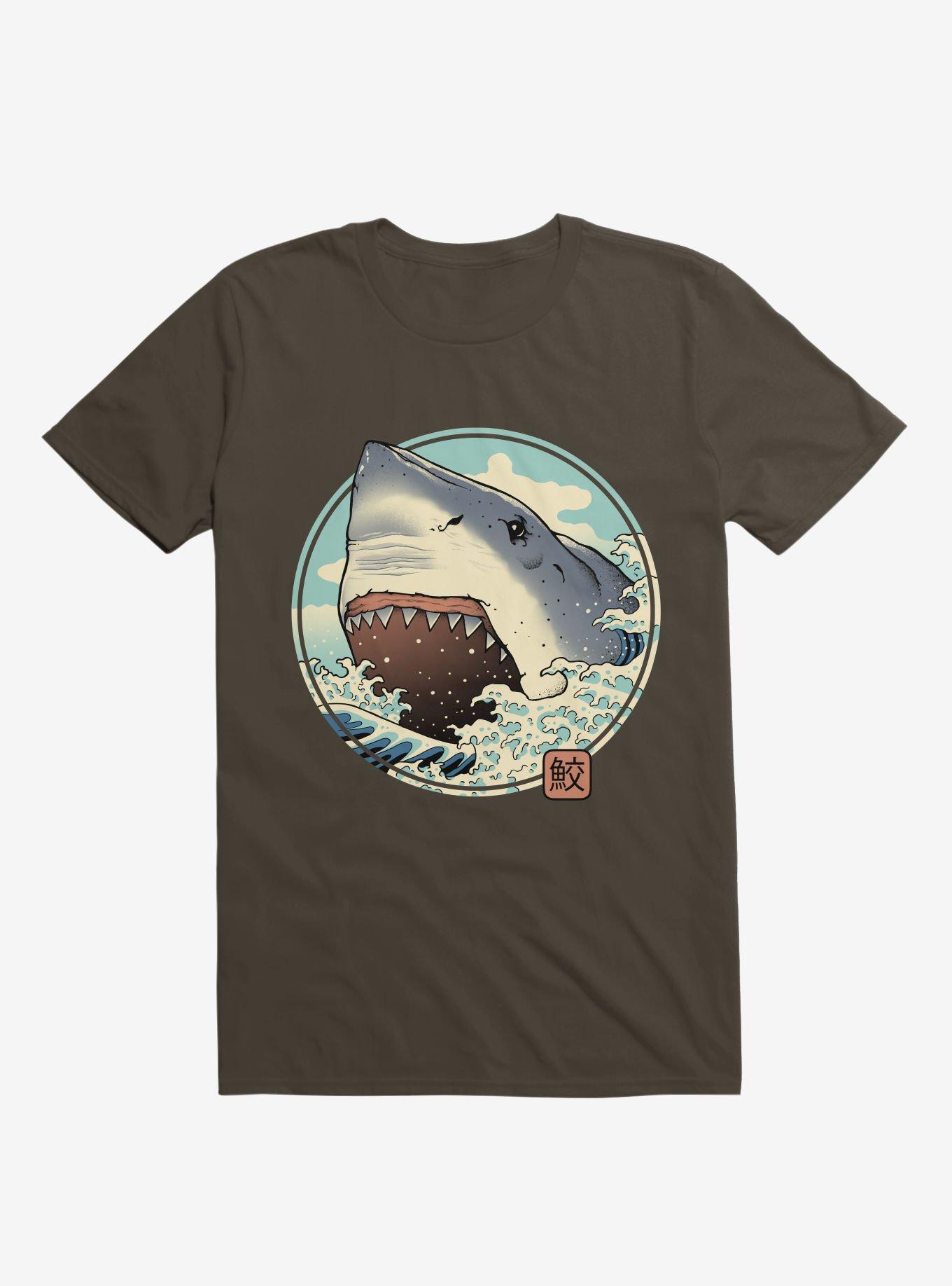 Shark Attack! Brown T-Shirt, BROWN, hi-res