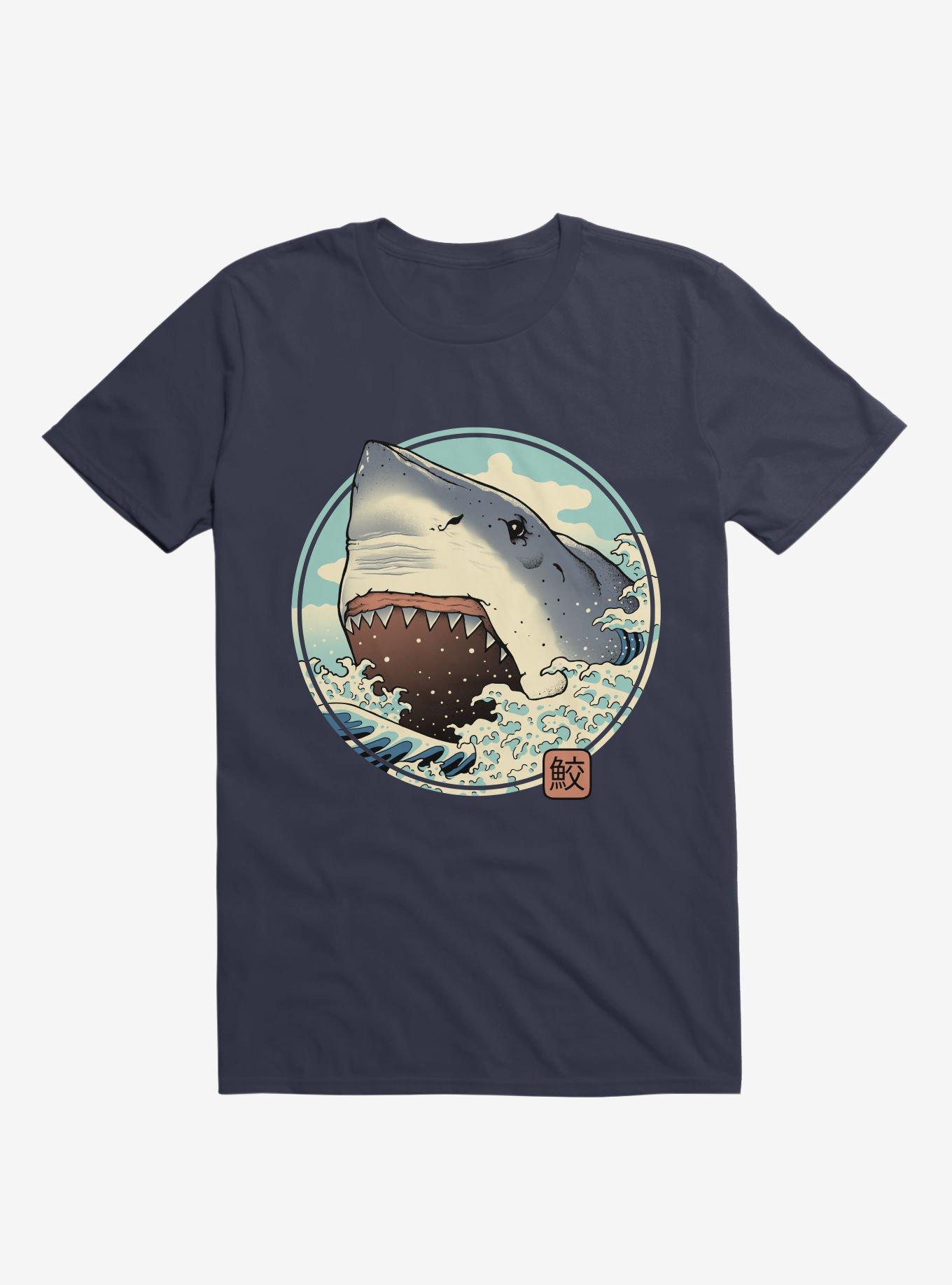 Shark Attack! Navy Blue T-Shirt, , hi-res