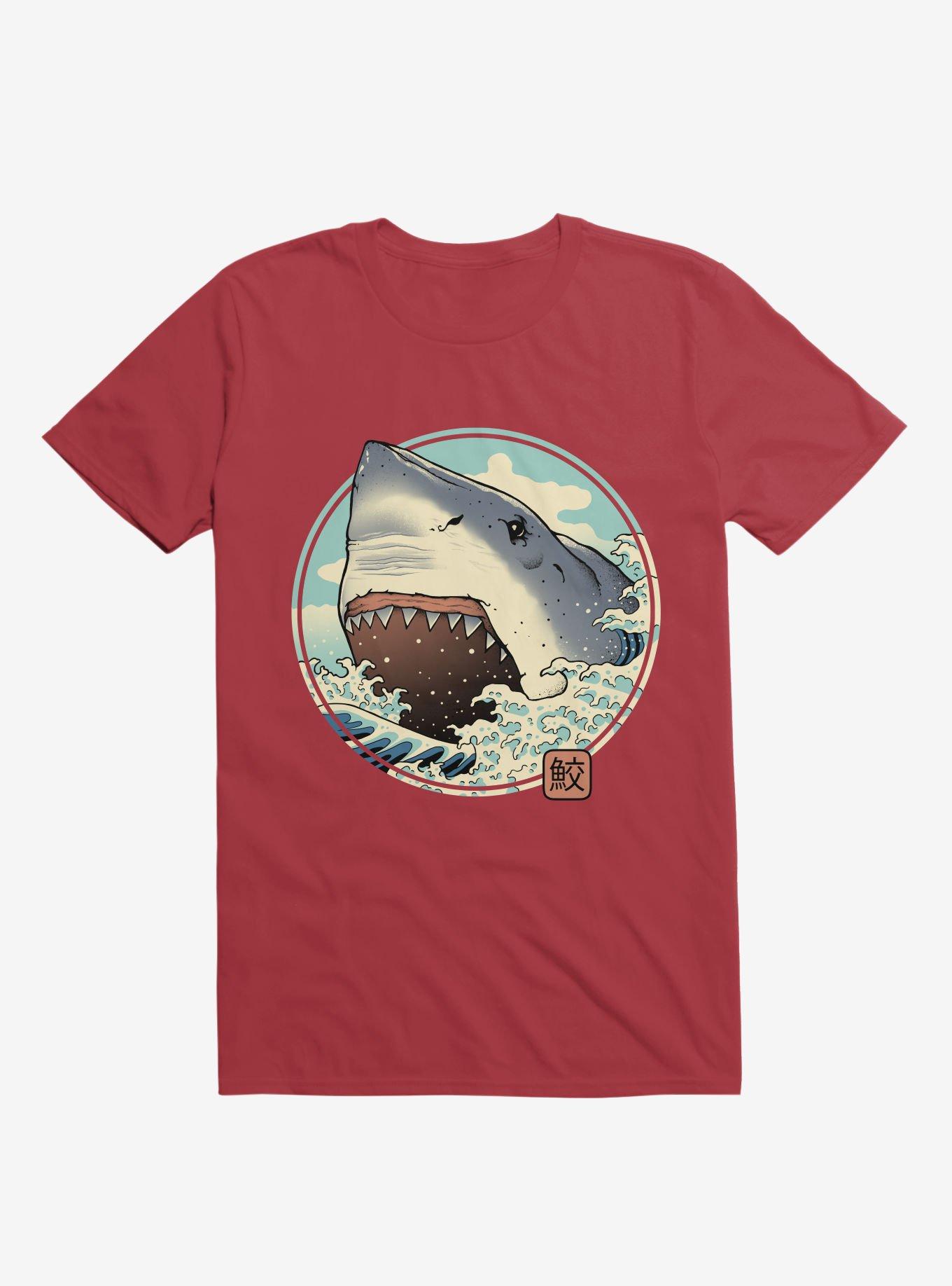 Shark Attack! Red T-Shirt, RED, hi-res