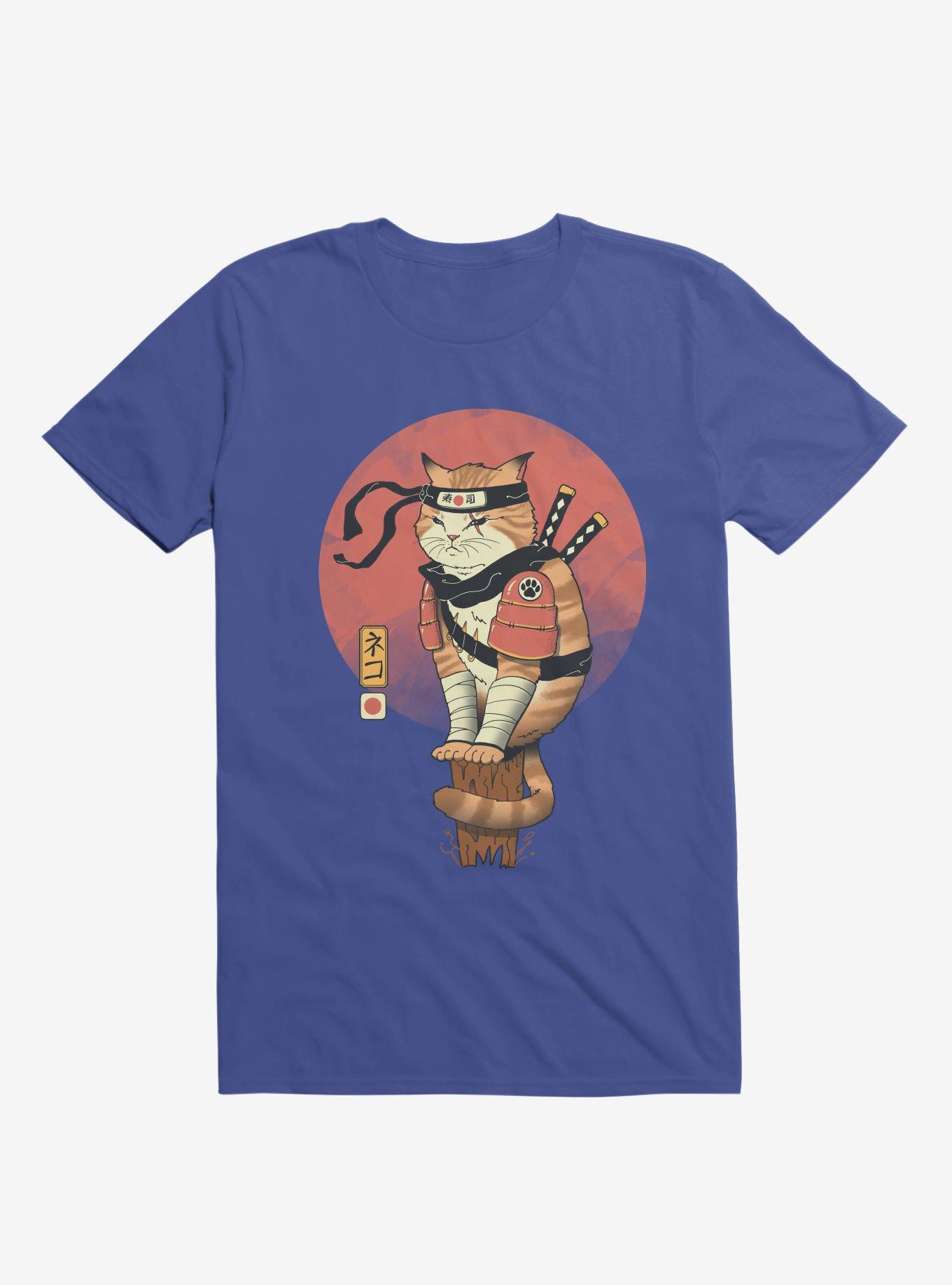 Orange Shinobi Cat Royal Blue T-Shirt, , hi-res