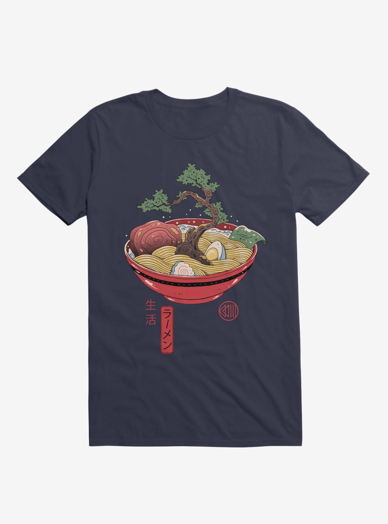 Bonsai Ramen Navy Blue T-Shirt, NAVY, hi-res