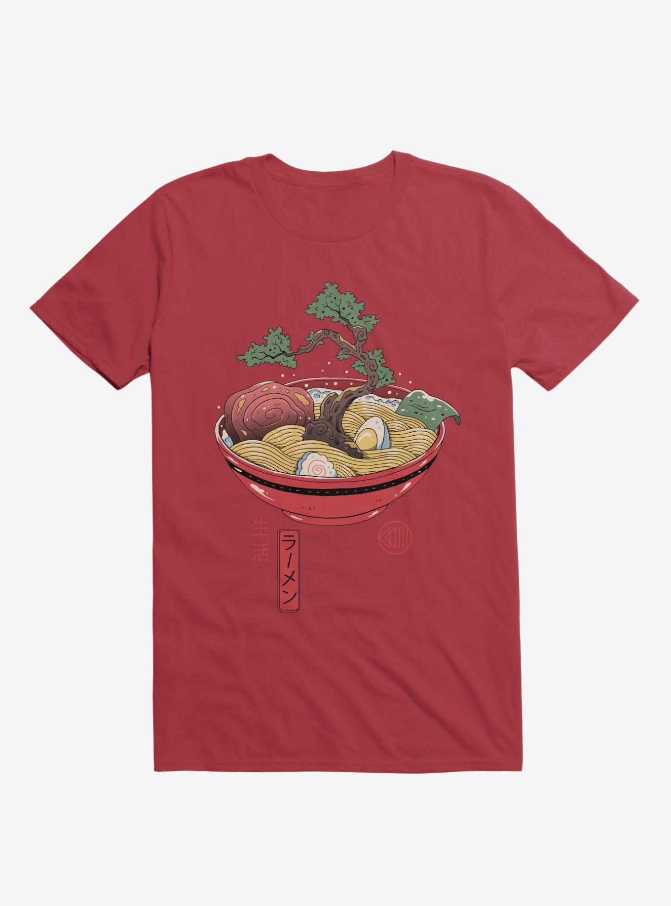 Bonsai Ramen Red T-Shirt, RED, hi-res