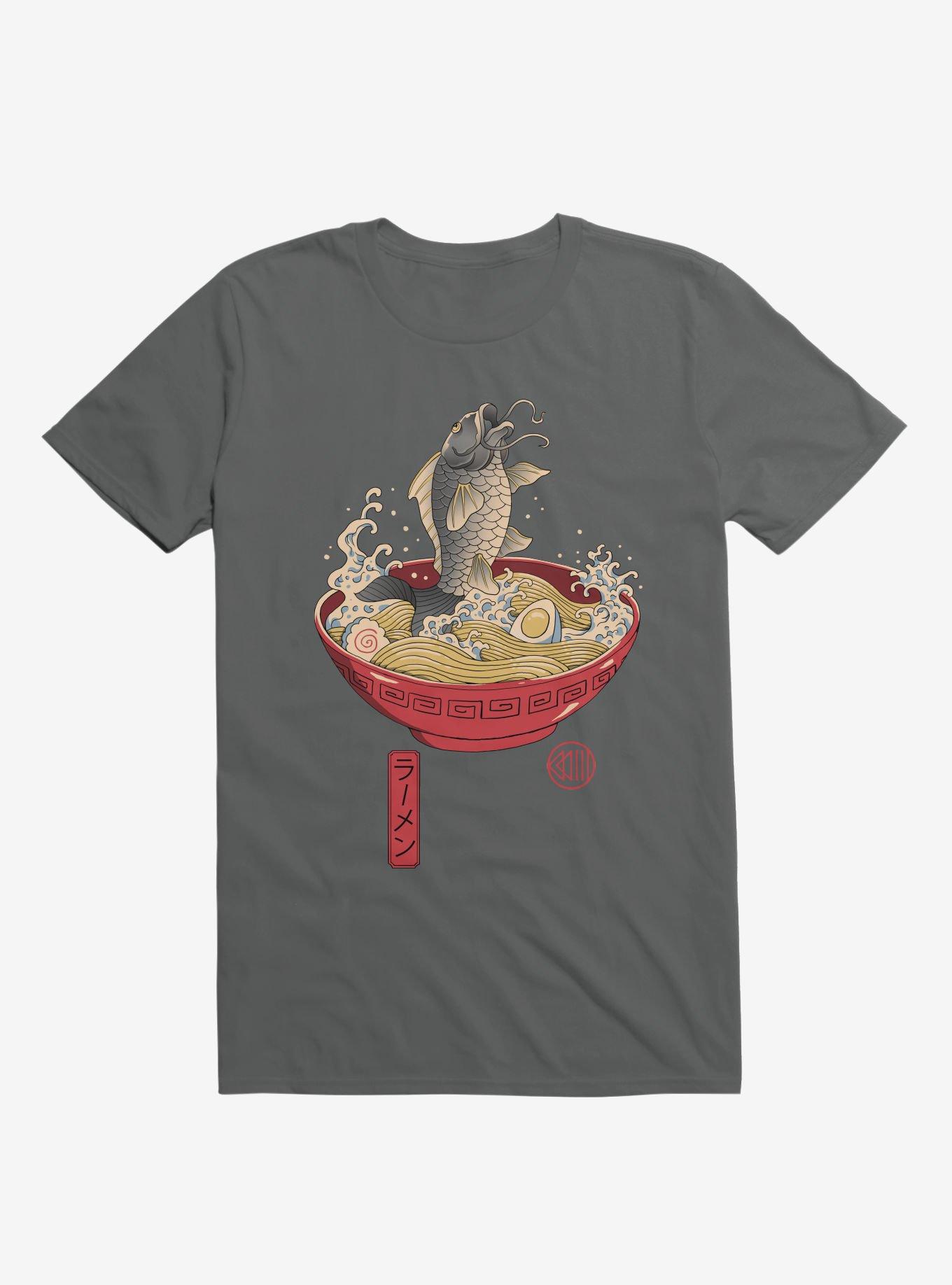 Fish Ramen Charcoal Grey T-Shirt, CHARCOAL, hi-res