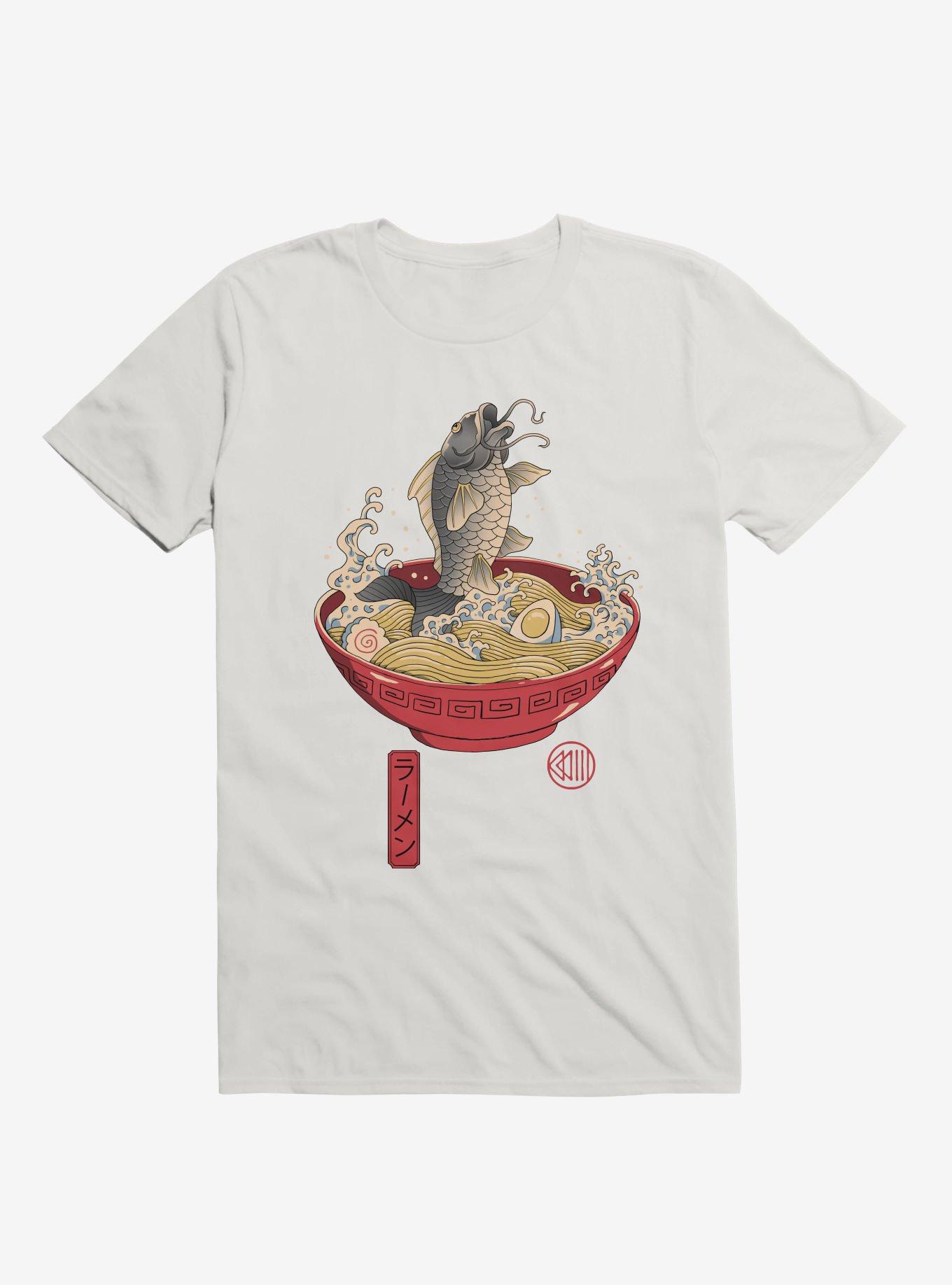 Fish Ramen White T-Shirt, , hi-res