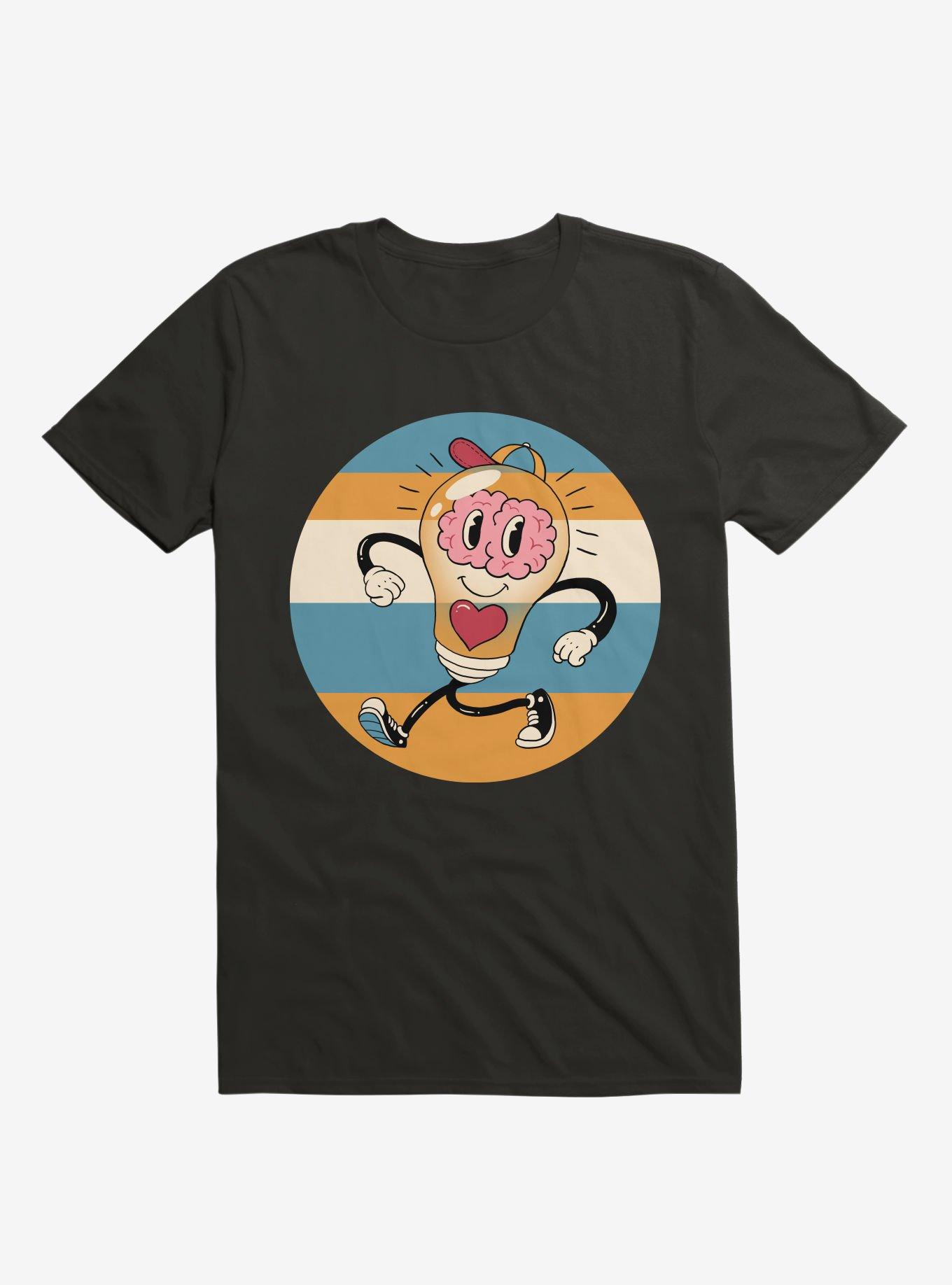 Happy Within Light Bulb Black T-Shirt, BLACK, hi-res