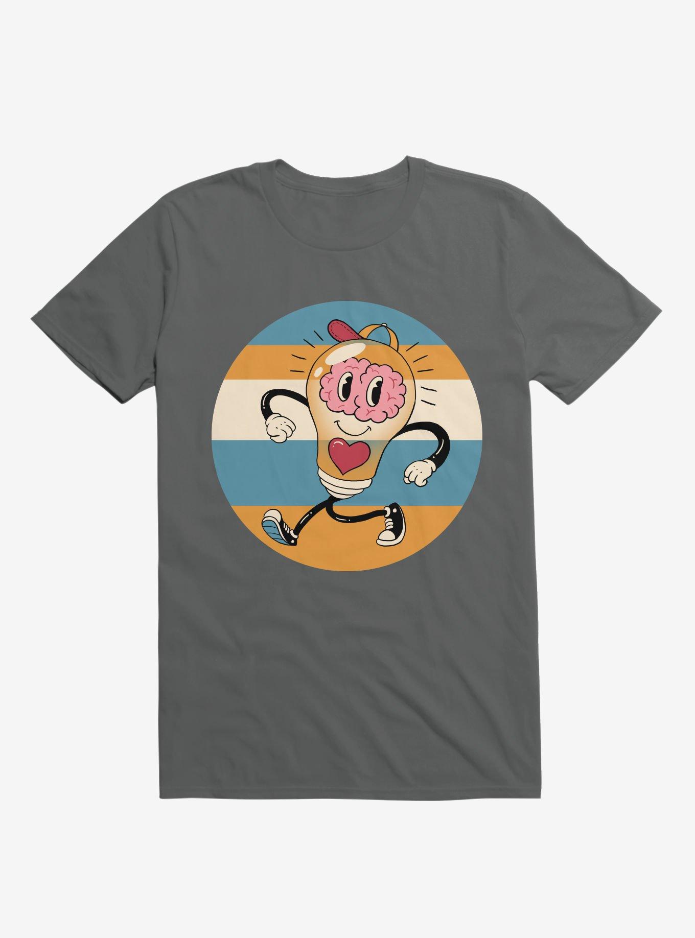 Happy Within Light Bulb Charcoal Grey T-Shirt, CHARCOAL, hi-res