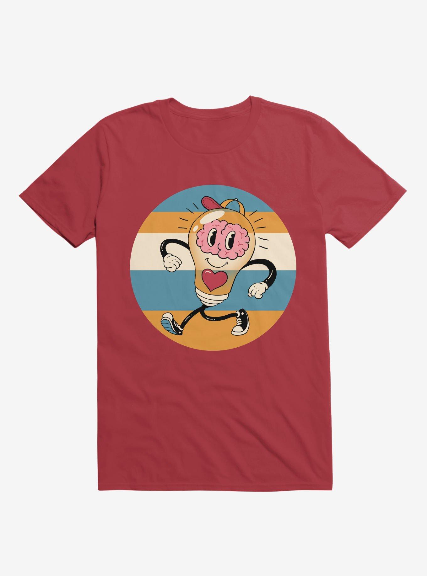 Happy Within Light Bulb Red T-Shirt, RED, hi-res