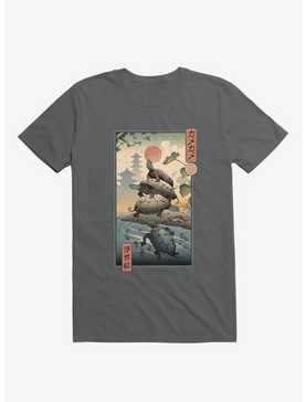 Turtle Stream Kame Kame Ukiyo-e Charcoal Grey T-Shirt, , hi-res