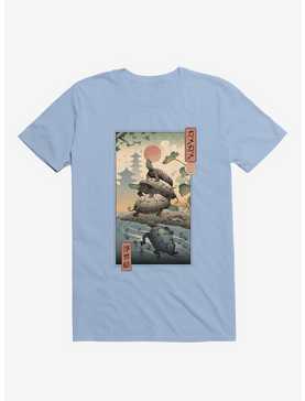 Turtle Stream Kame Kame Ukiyo-e Light Blue T-Shirt, , hi-res