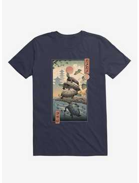 Turtle Stream Kame Kame Ukiyo-e Navy Blue T-Shirt, , hi-res