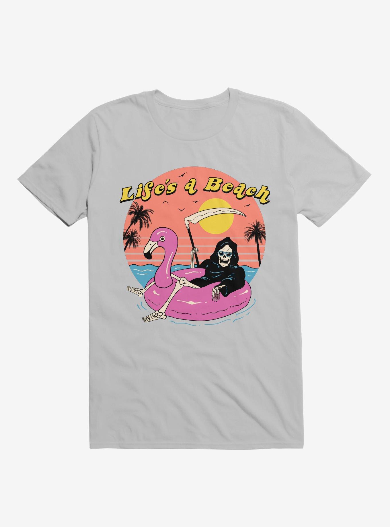 Life's A Beach Grim Reaper Ice Grey T-Shirt, , hi-res
