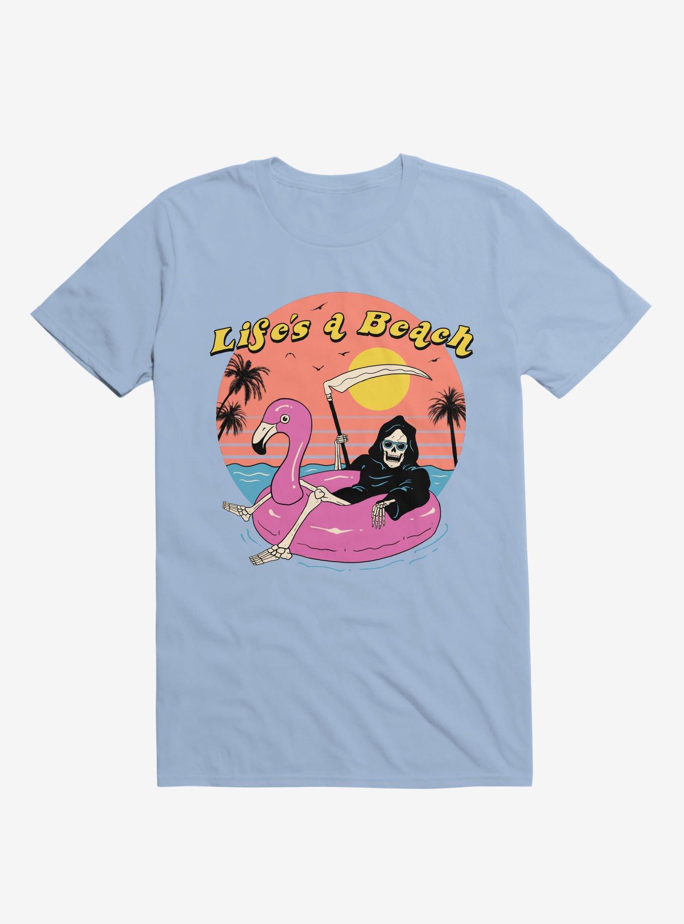 Life's A Beach Grim Reaper Light Blue T-Shirt, , hi-res