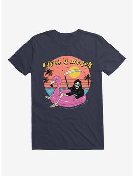 Life's A Beach Grim Reaper Navy Blue T-Shirt, , hi-res