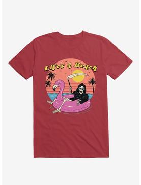 Life's A Beach Grim Reaper Red T-Shirt, , hi-res