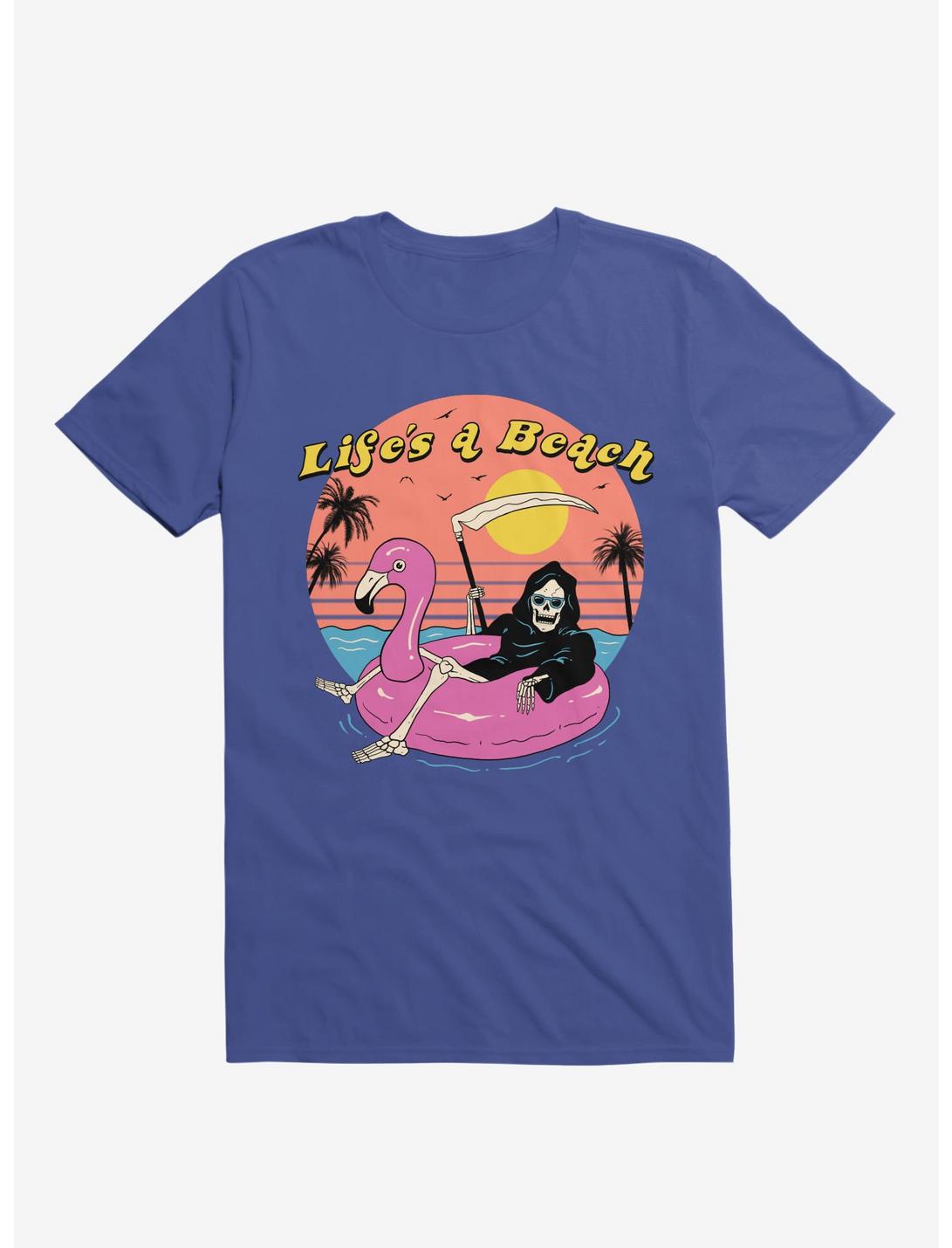 Life's A Beach Grim Reaper Royal Blue T-Shirt, ROYAL, hi-res