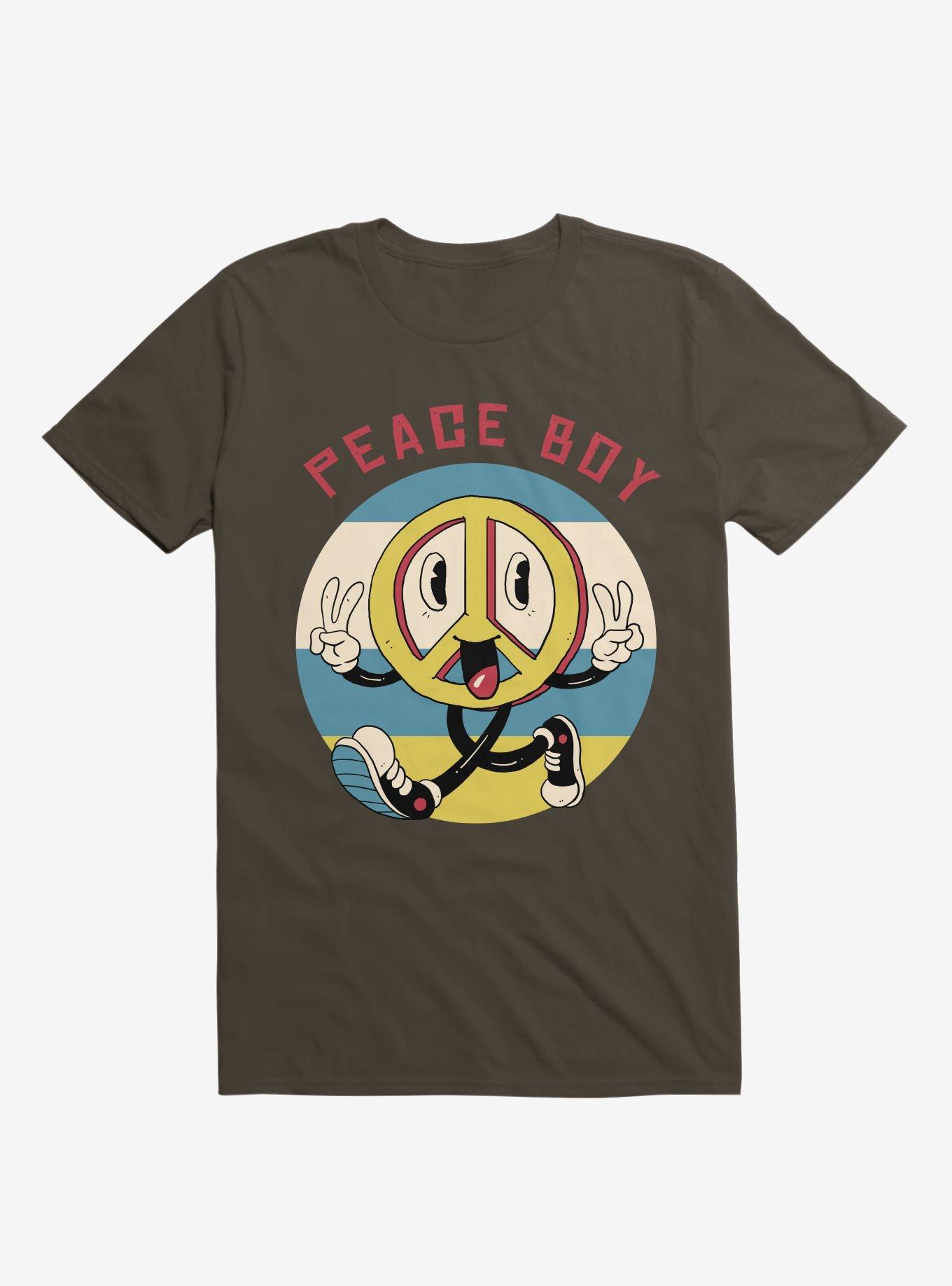 Peace Maker Peace Boy Brown T-Shirt, , hi-res