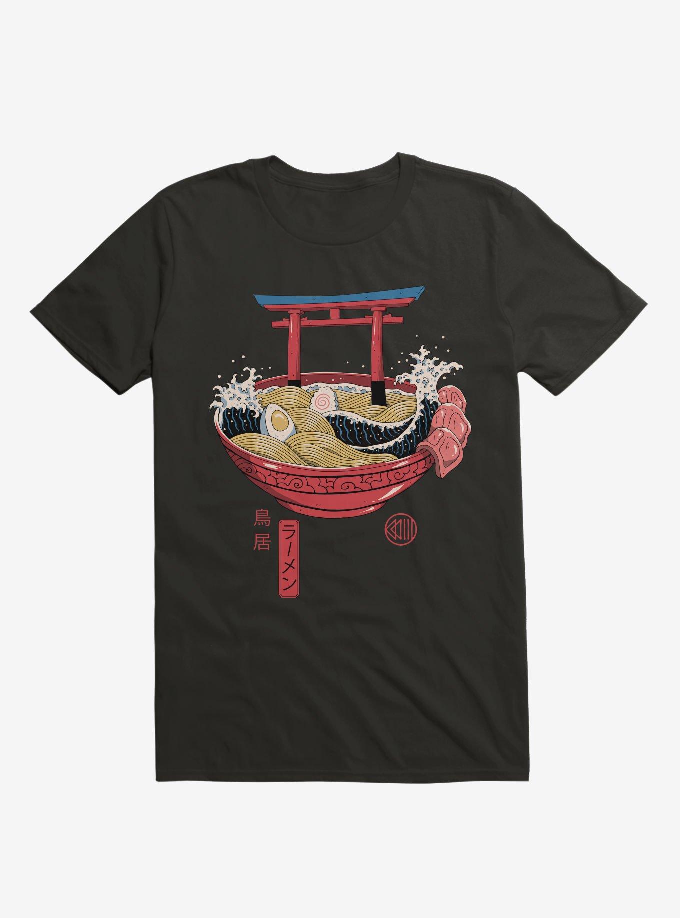 Sacred Ramen Ocean Black T-Shirt, BLACK, hi-res