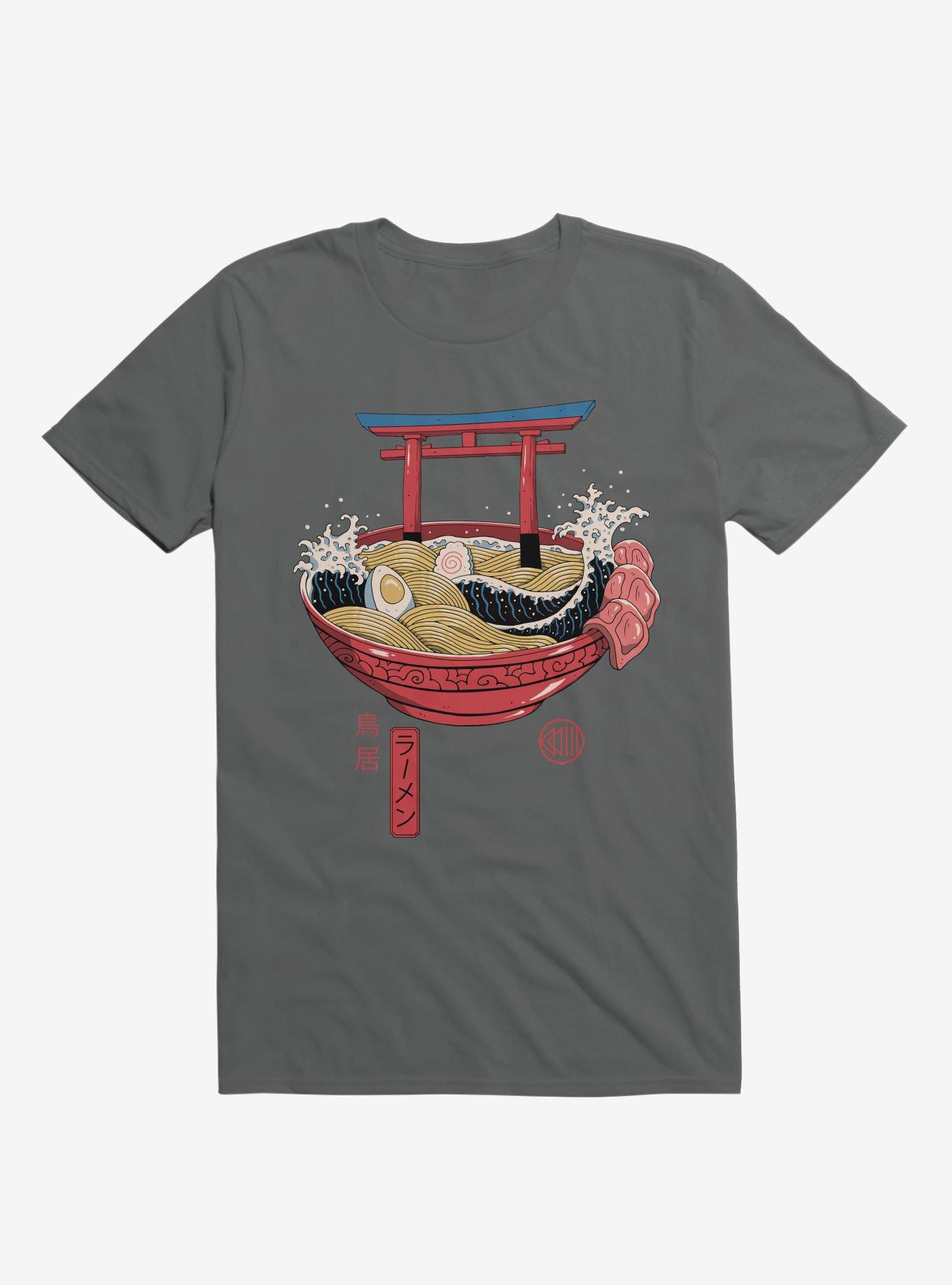 Sacred Ramen Ocean Charcoal Grey T-Shirt, CHARCOAL, hi-res