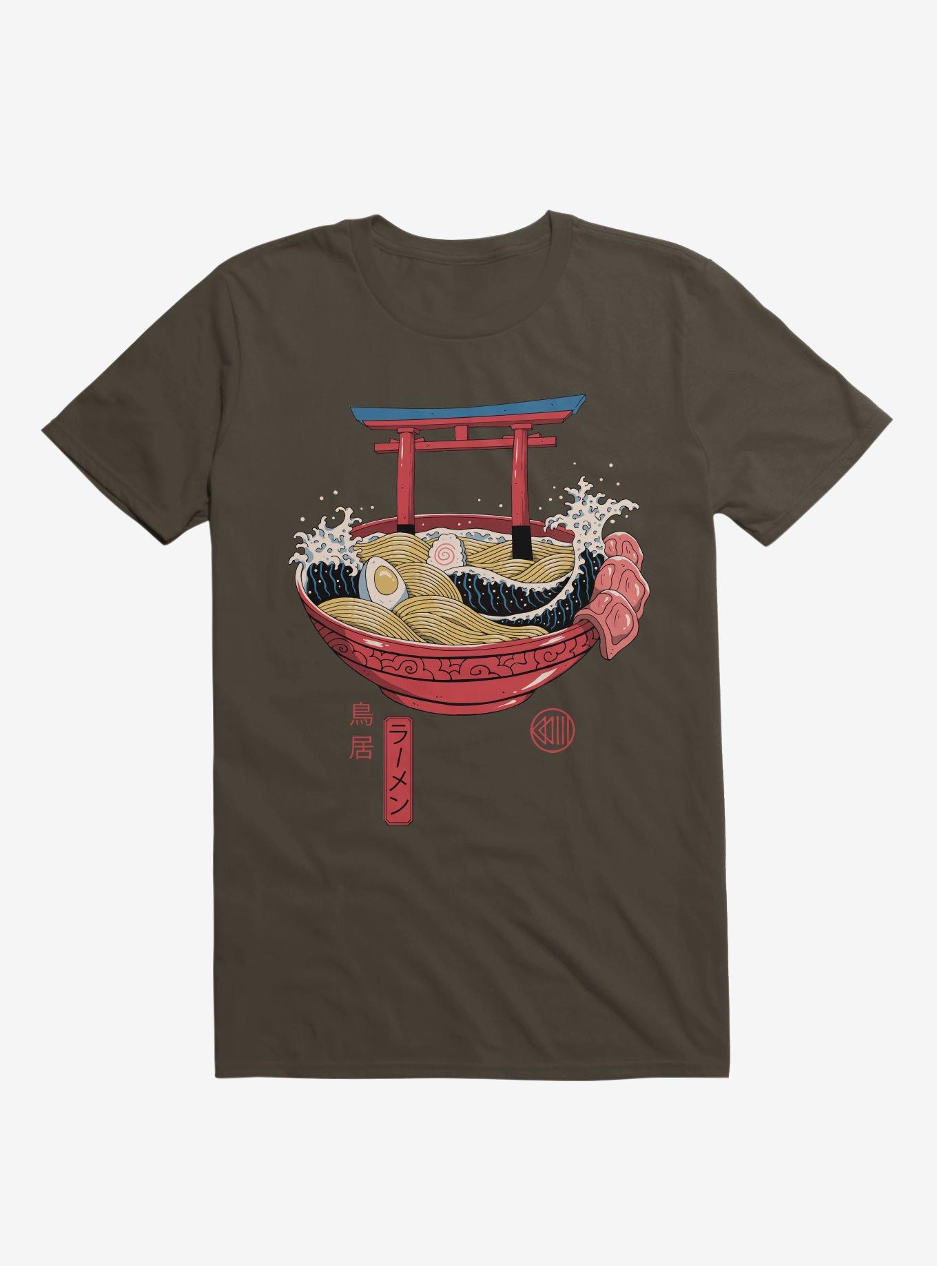 Sacred Ramen Ocean Brown T-Shirt, BROWN, hi-res