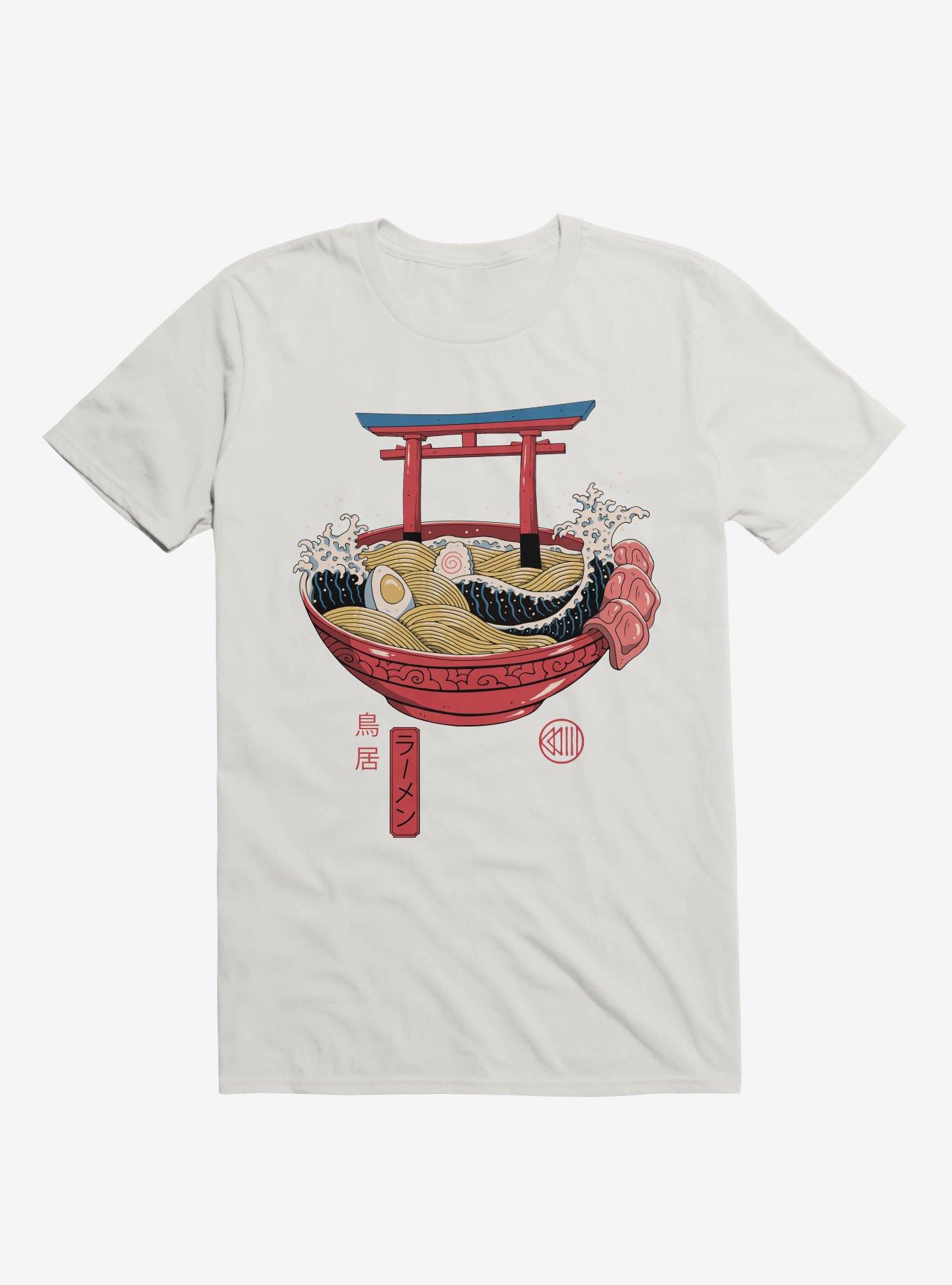 Sacred Ramen Ocean White T-Shirt, WHITE, hi-res