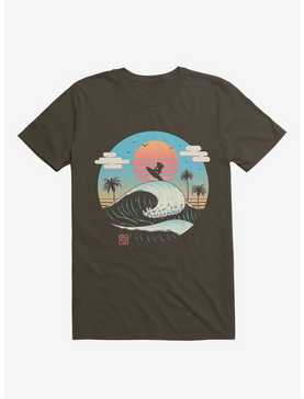 Surfing Waves Summer Vibes Brown T-Shirt, , hi-res