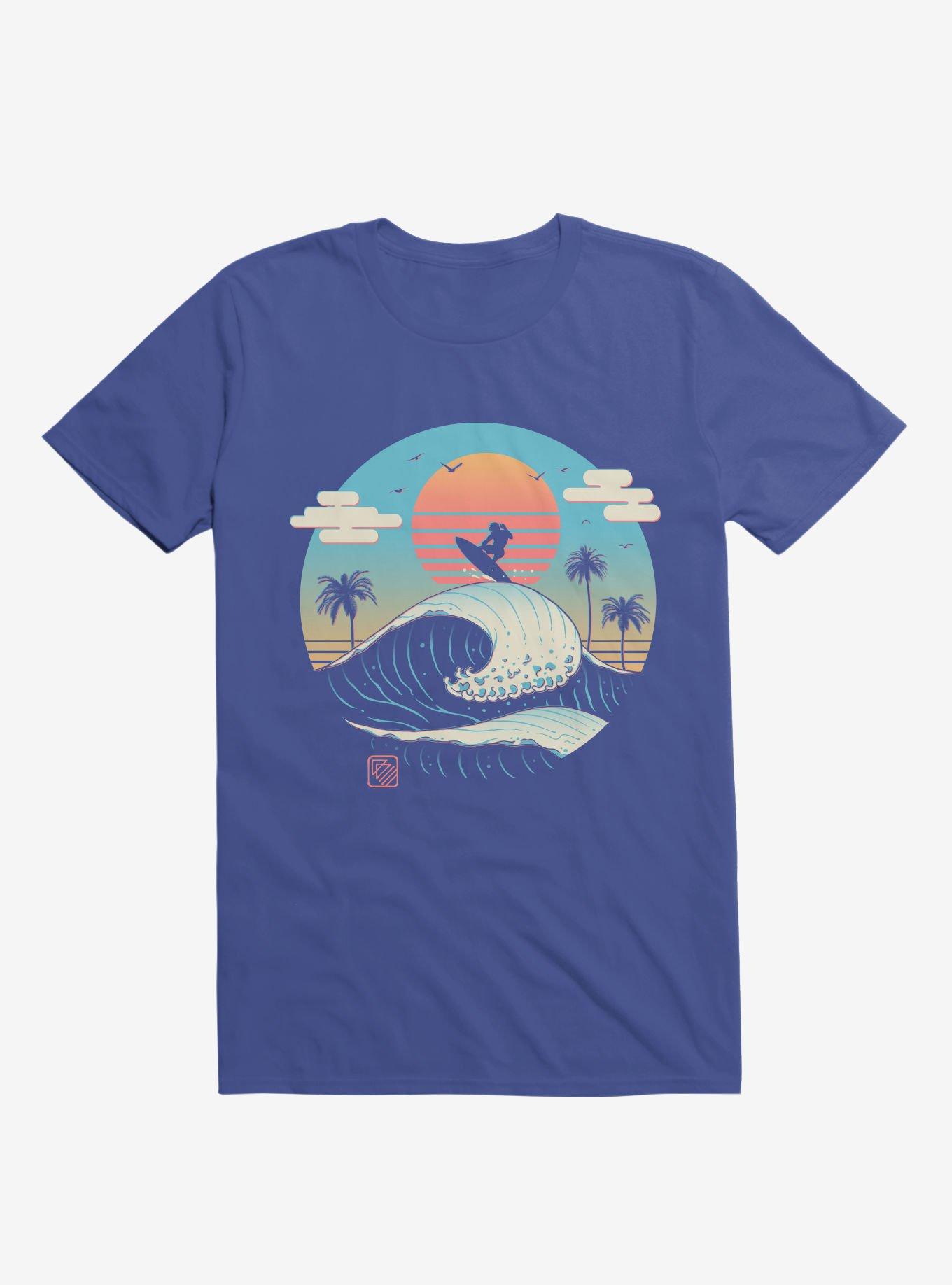 Surfing Waves Summer Vibes Royal Blue T-Shirt