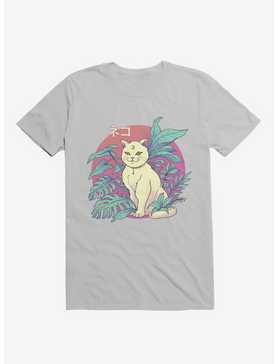 Leaves Vapor Cat Ice Grey T-Shirt, , hi-res