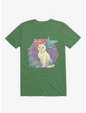 Leaves Vapor Cat Kelly Green T-Shirt, , hi-res