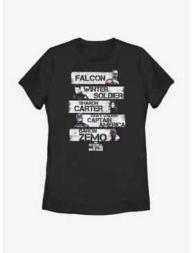Marvel The Falcon And The Winter Soldier Character Stack Womens T-Shirt, , hi-res
