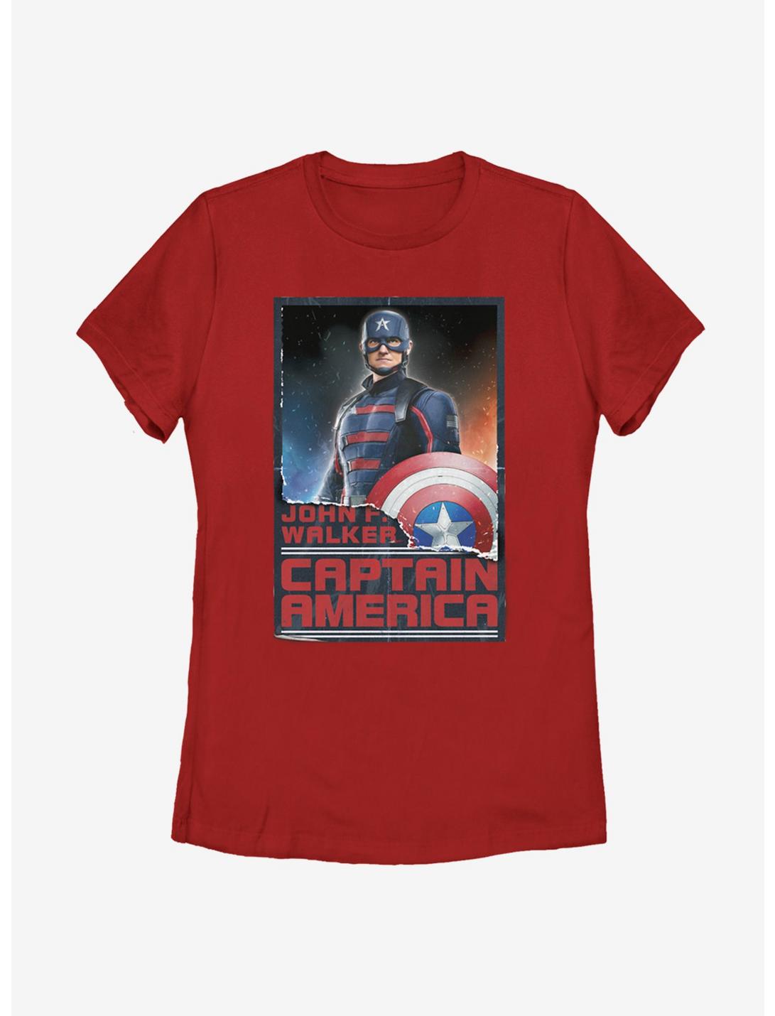 Marvel The Falcon And The Winter Soldier Stand Tall Cap Womens T-Shirt, RED, hi-res