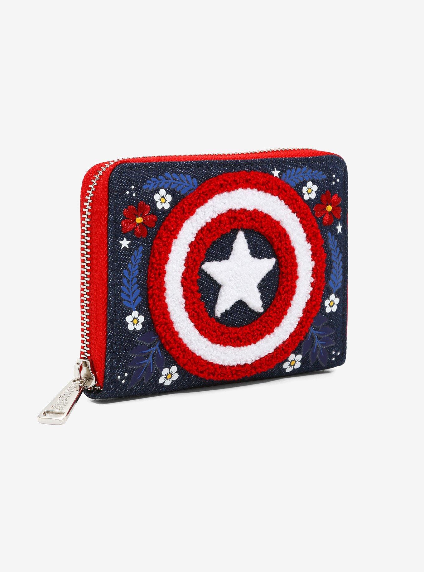 Loungefly Marvel Captain America 80th Anniversary Small Zip Wallet